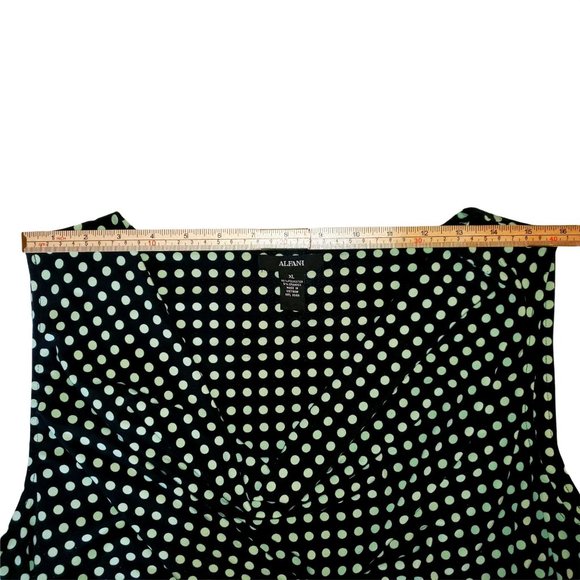Alfani Tank Top Black with Green Polka Dots - Picture 9 of 11